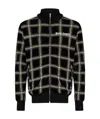 Palm Angels Checked Track Jacket In Black
