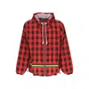 Palm Angels Checked Windbreaker Jacket In Red