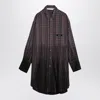 Palm Angels Checkered Chemisier Dress With Logo In Grey