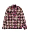 Palm Angels Curved-logo Check Shirt In Red
