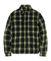 Palm Angels Check-pattern Padded Shirt Jacket In Black