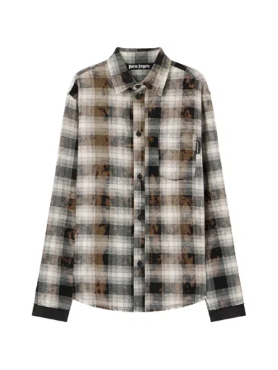Palm Angels Check-pattern Frayed Shirt In Multi