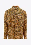 Palm Angels Webbing-trimmed Leopard-print Linen And Cotton-blend Shirt In Orange