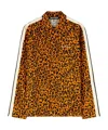 Palm Angels Webbing-trimmed Leopard-print Linen And Cotton-blend Shirt In Brown