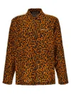 Palm Angels Webbing-trimmed Leopard-print Linen And Cotton-blend Shirt In Brown