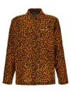 Palm Angels Webbing-trimmed Leopard-print Linen And Cotton-blend Shirt In Multi