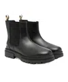 Palm Angels Leather Chelsea Boots In Black
