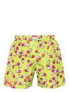Palm Angels Cherry-print Swimming Shorts In Grün