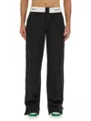 Palm Angels Contrasting-waistband Tapered Trousers