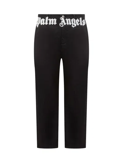 Palm Angels Chino Pants In Black Off White