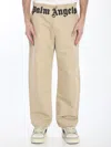Palm Angels Chino Pants With Logo Branding In Neutral