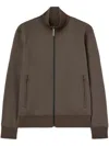 Palm Angels Chocolate Brown Jacket With Roll Neck And Logo Detail In Brown
