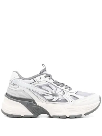 Palm Angels Chunky Sneakers With Spider Graphic In Grigio E Bianco