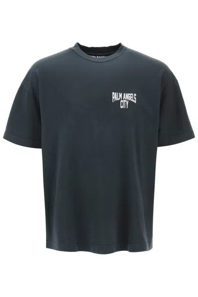 Palm Angels Grey T-shirt With Logo