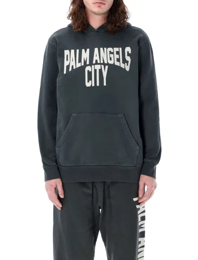 Palm Angels City Washed Cotton Sweatshirt For Men In Darkk_grey