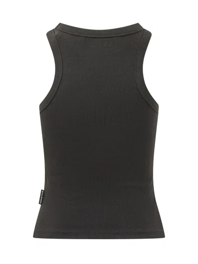 Palm Angels Class Logo Tank Top In Black-off White