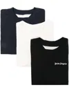 Palm Angels Embroidered Logo Classic T-shirts - Set Of 3 In Multicolor Multicolor