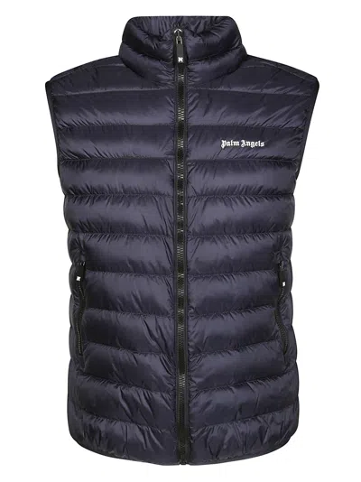 Palm Angels Classic Logo 100 Gr Vest In Blue