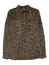 Palm Angels Leopard-print Button-fastening Overshirt In Brown