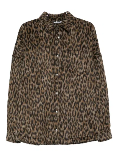 PALM ANGELS `CLASSIC LOGO` ANIMALIER OVERSHIRT