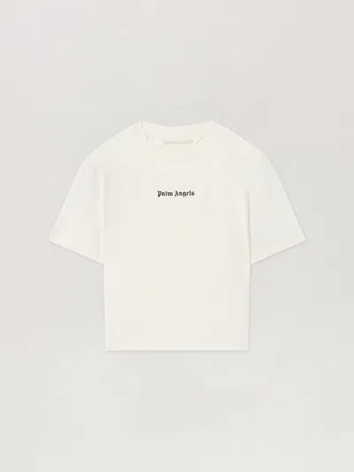 Palm Angels Classic Logo Cre-neck T-shirt In White