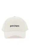 Palm Angels Classic Logo Cotton Baseball Cap In Off White Black (white)