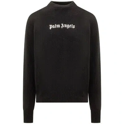 Pre-owned Palm Angels Classic Logo Black Knitted Jumper