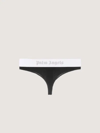 Palm Angels Classic Logo Brazilian Panties In Black
