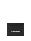 Palm Angels Gothic Leather Logo Cardholder With Tonal Stitching In Multicolor