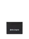 Palm Angels Gothic Leather Logo Cardholder With Tonal Stitching In Multicolor