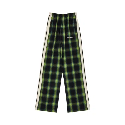 Pre-owned Palm Angels Classic Logo Check Loose Pants 'green/off White' | Women's Size Xs
