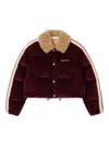 Palm Angels Classic Logo Cord Down Jacket In Red