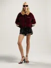 Palm Angels Classic Logo Cord Down Jacket In Burgundy