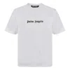 Palm Angels White Short-sleeved T-shirt With Monogram Pa Embroidery In White/black