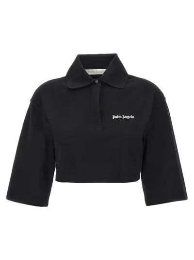 PALM ANGELS PALM ANGELS CLASSIC LOGO CROPPED POLO SHIRT