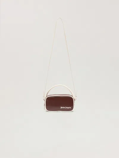 Palm Angels Classic Logo Crossbody Bag In Brown - Beige