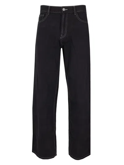 Palm Angels Classic Logo Denim 5 Pockets In Blue