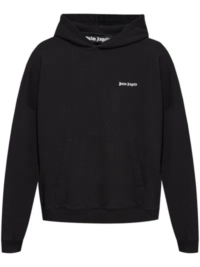 PALM ANGELS LOGO-EMBROIDERED HOODIE