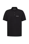 Palm Angels Classic Logo Embroidered Short Sleeve Polo In Black
