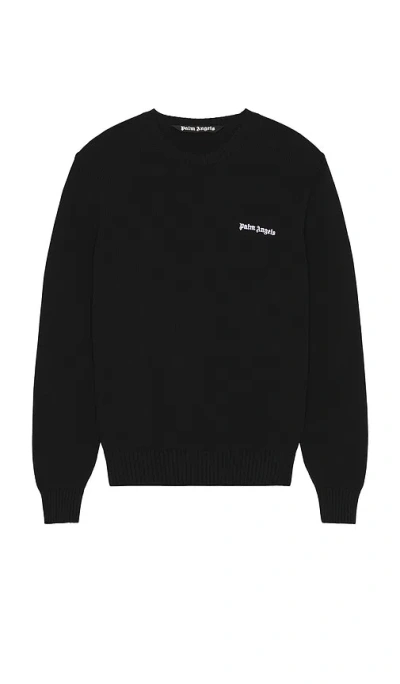 Palm Angels Logo Crewneck Sweatshirt In Black