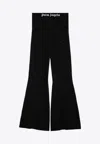 Palm Angels Classic Logo Flared Pants In Black