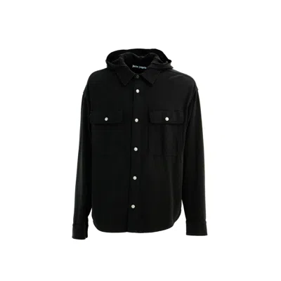 PALM ANGELS CLASSIC LOGO HOODED OVERSHIRT