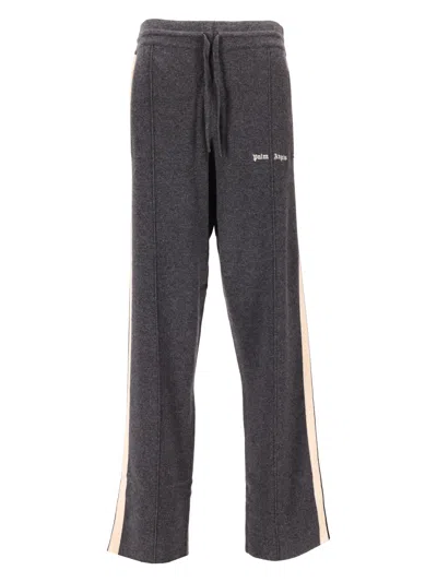 Palm Angels Classic Logo Knit Track Pants Dark Grey In Gray