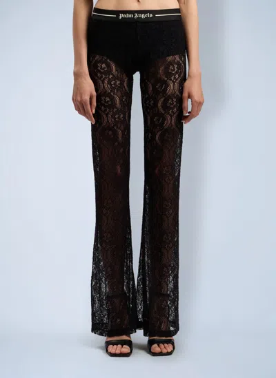 Palm Angels Classic Logo Lace Pants In Black