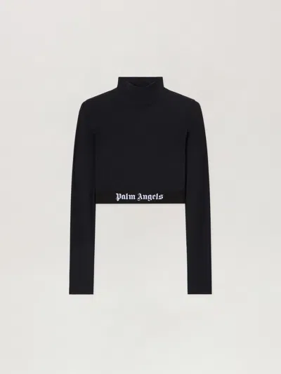 Palm Angels Classic Logo Long Sleeved Mockneck Top