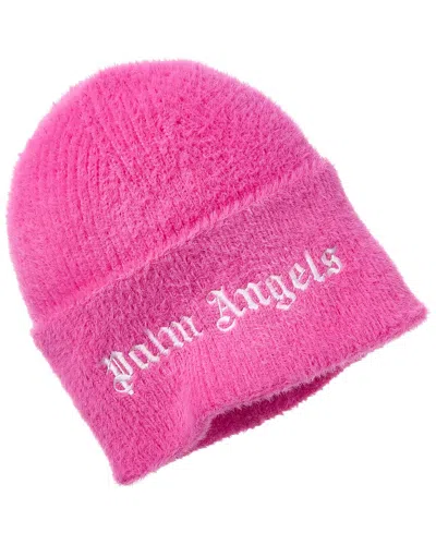 Palm Angels Classic Logo Maxi Beanie In Pink