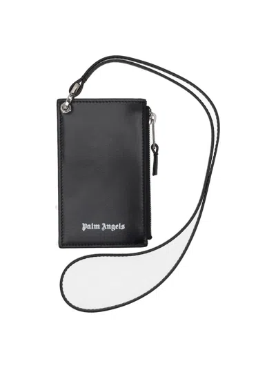 Palm Angels Classic Logo Neck Card Holder Black - Wh In Multi