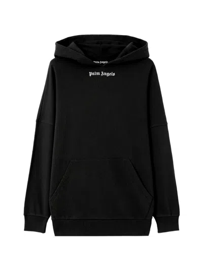 Palm Angels Black Classic Logo Over Cotton Hoodie