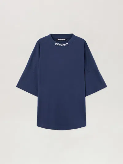 Palm Angels Classic Logo Over T-shirt In Blue