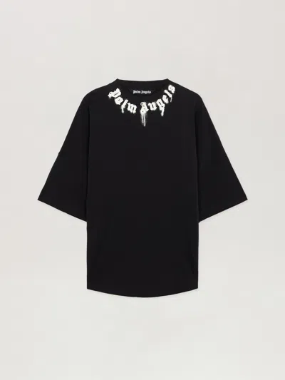 Palm Angels Logo Print Oversized T-shirt In Black